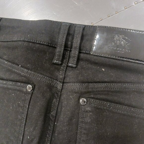 Burberry black jeans. Leather detail 27w - Picture 3 of 3